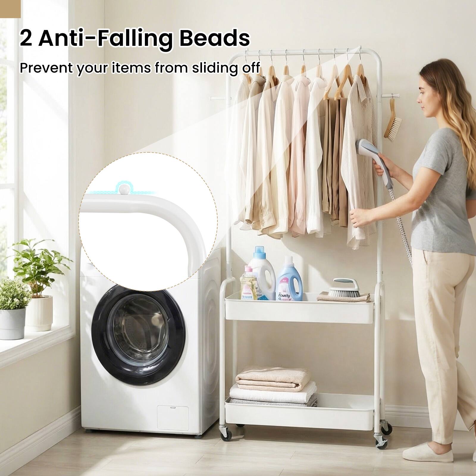 2 Anti-Falling Beads  
Prevent your items from sliding off