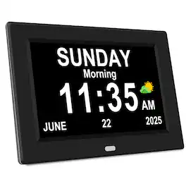 Dazzed Corner - Digital Alarm Clock for Elderly, Large Display with Date - Black