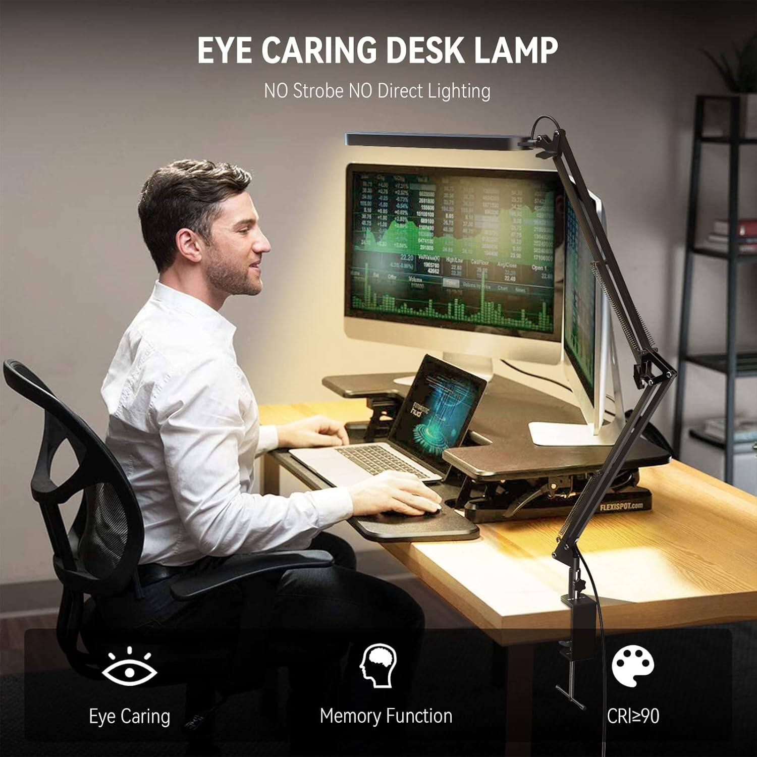 EYE CARING DESK LAMP  
NO Strobe NO Direct Lighting  

Eye Caring  
Memory Function  
CRI≥90