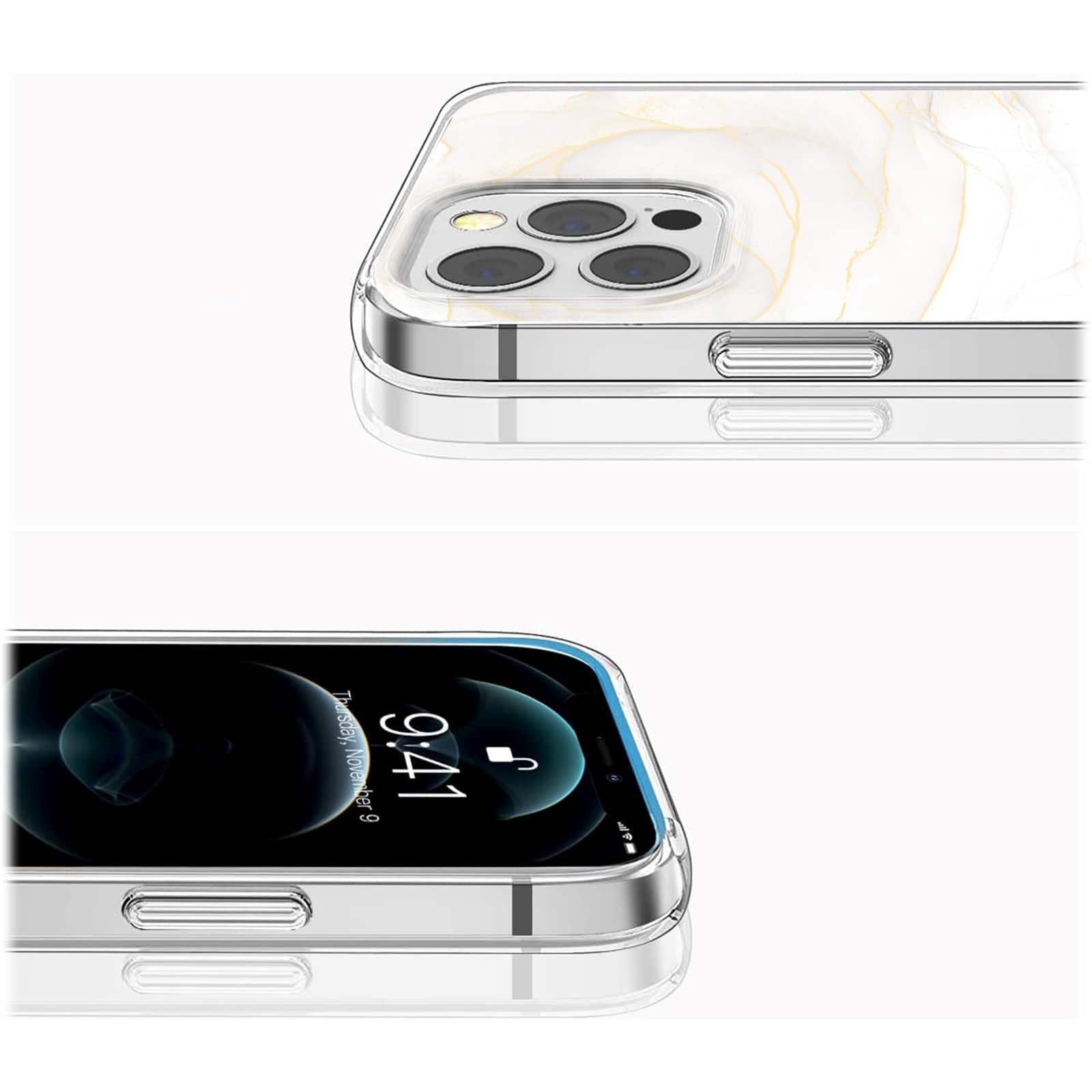 Alt View 13. SaharaCase - Marble Series Case for Apple iPhone 14 Pro - White Marble.