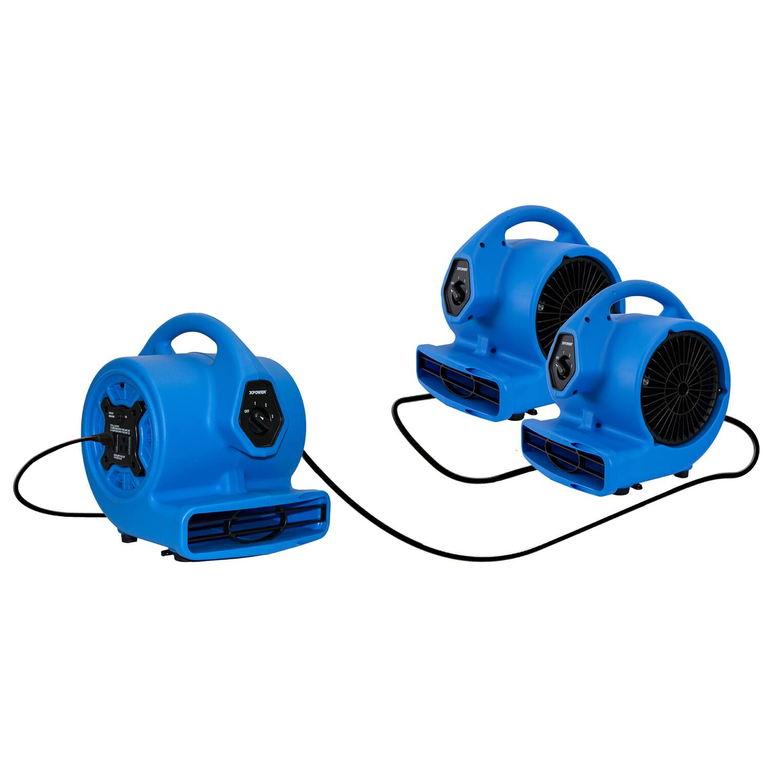 Alt View 1. XPOWER - P-100A 3-Speed Compact Air Mover with Power Outlets - Blue.