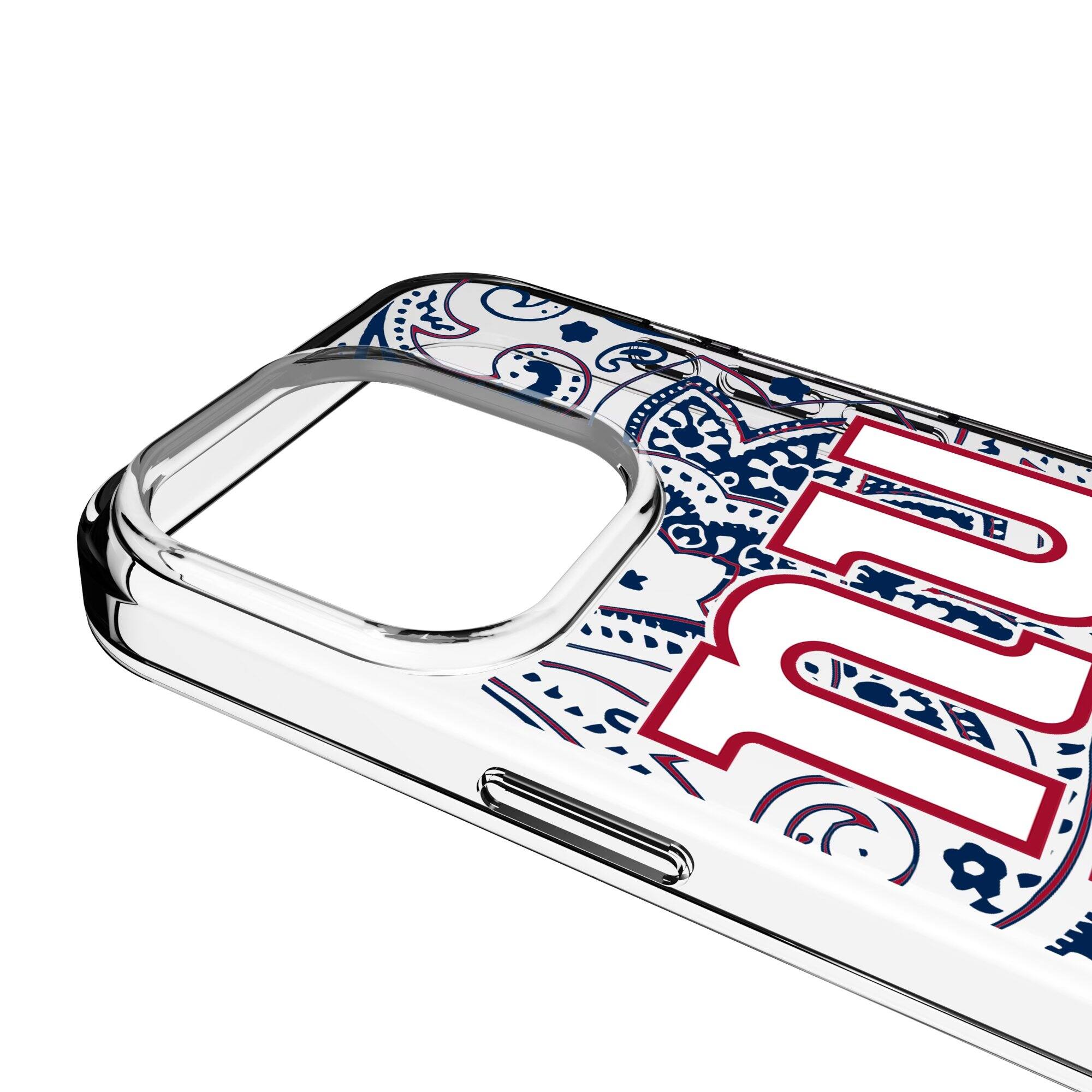 Alt View 2. Keyscaper - New York Giants iPhone Clear Paisley Design Case - 14 Plus - Multicolor.