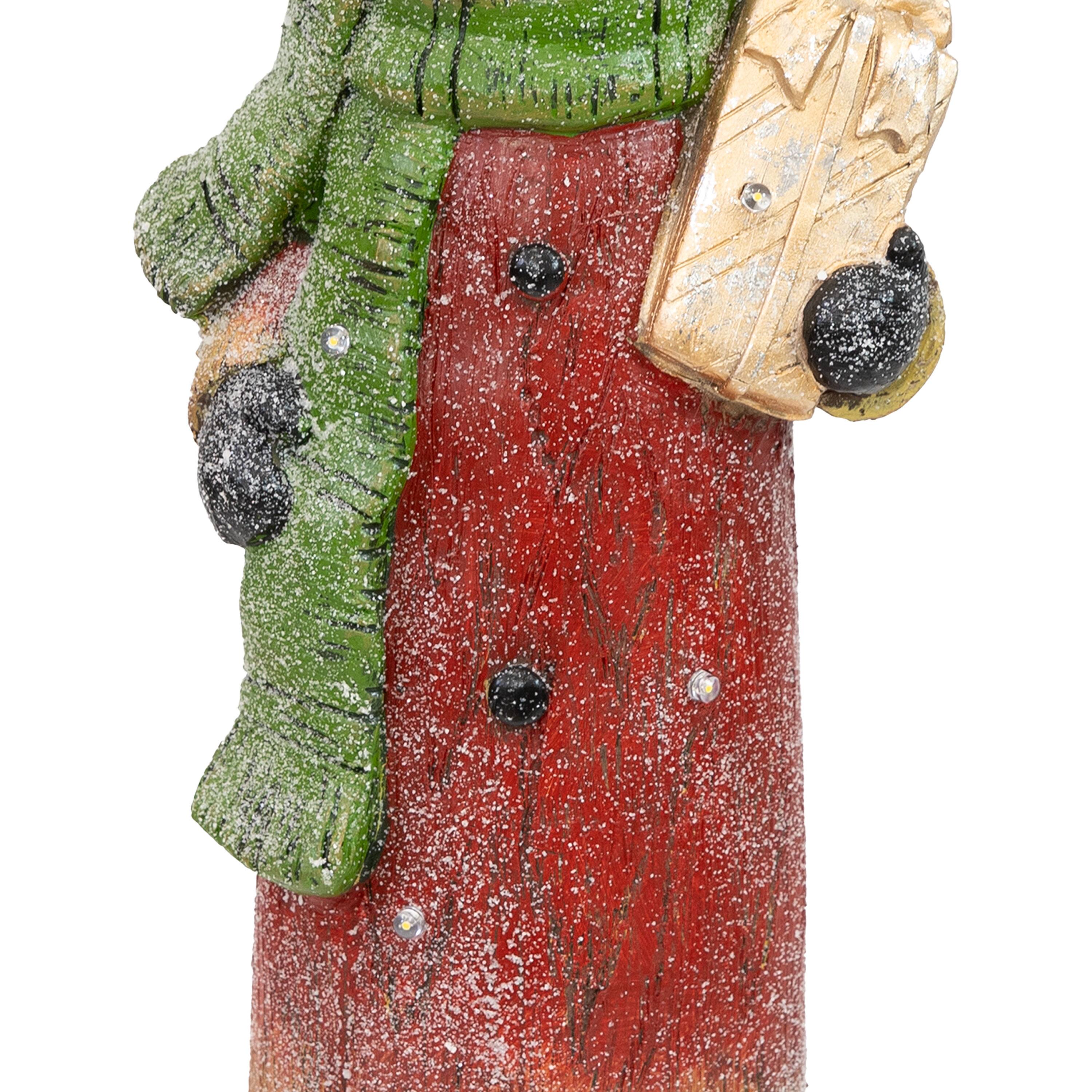 Alt View 8. Sunnydaze - Classic Frosty Indoor Pre-Lit LED Christmas Statue - 23.5 in - Red.