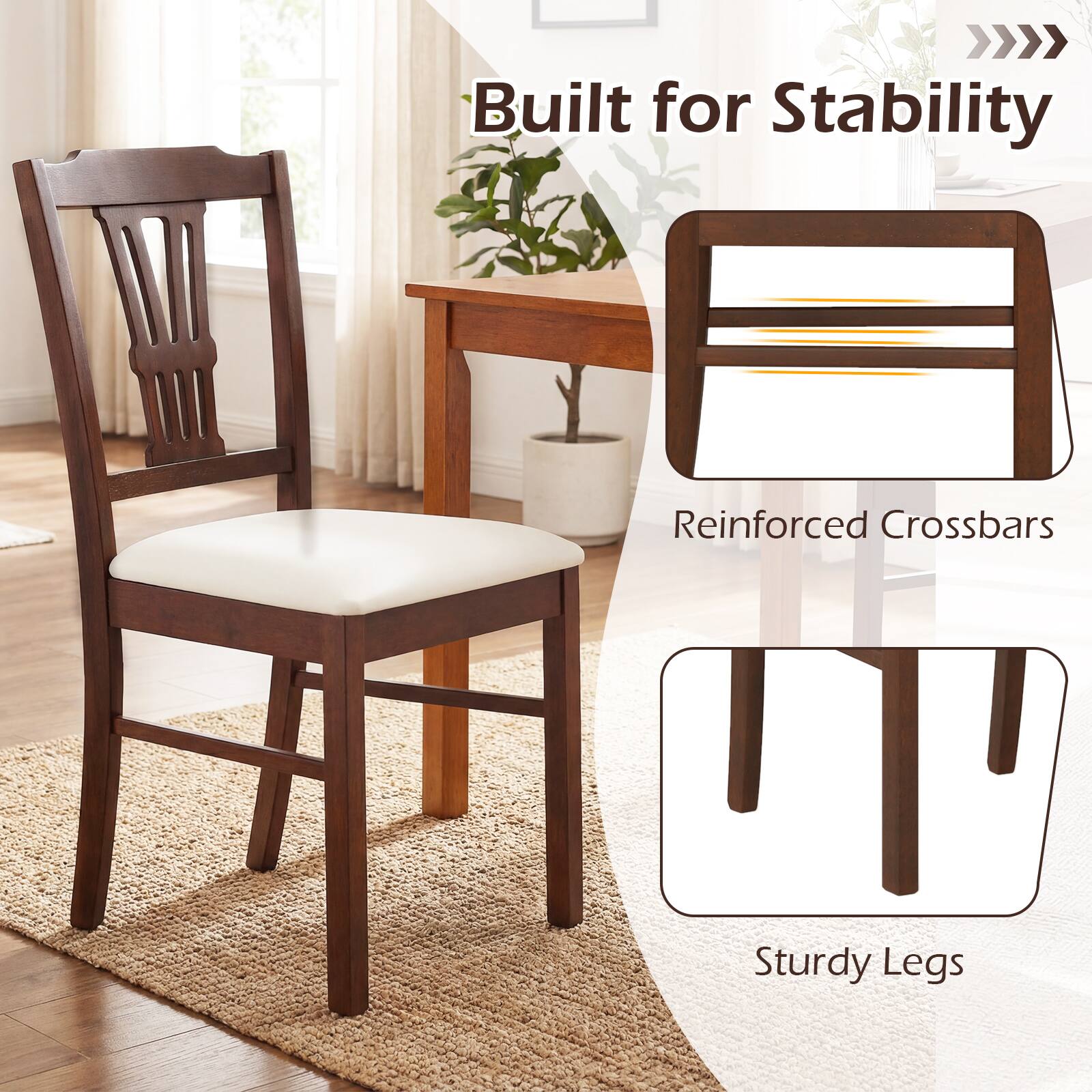 Built for Stability  
Reinforced Crossbars  
Sturdy Legs