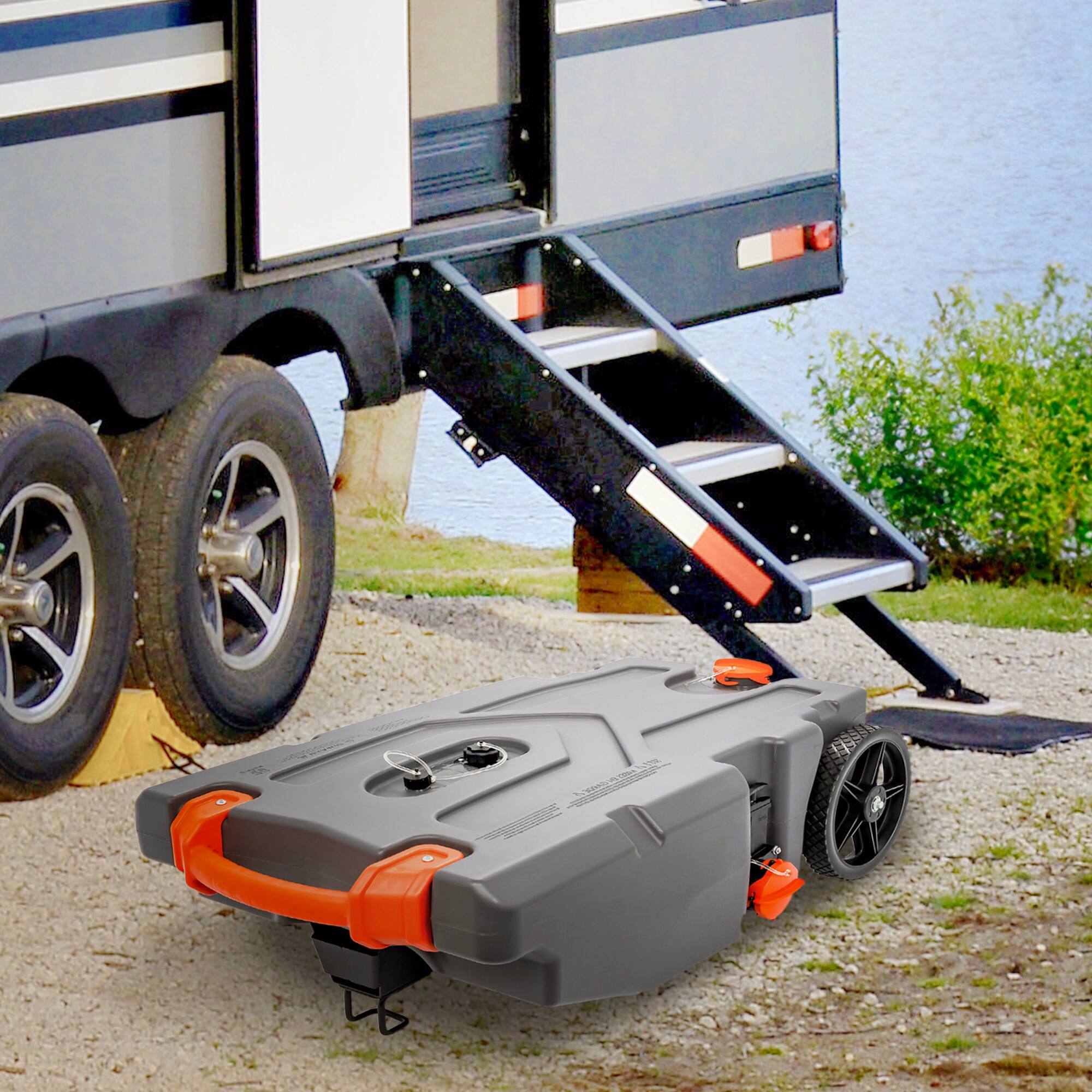 Alt View 3. Camco - Camco 39006 Rhino Portable 36 Gallon RV Waste Tank Holding Hose and Accessories - Gray.