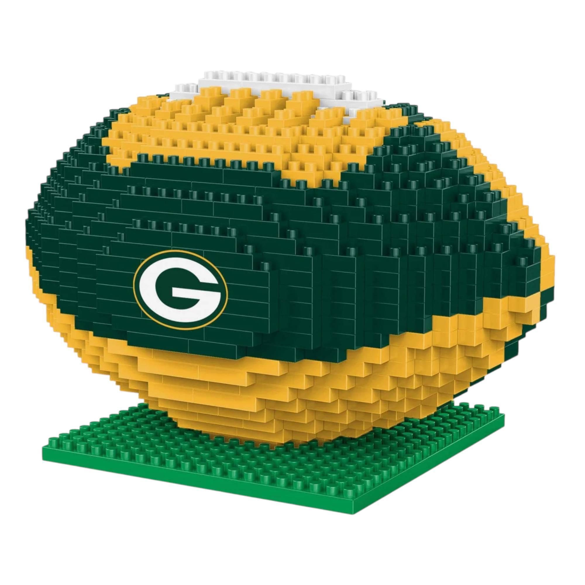 Front. Forever Collectibles - Green Bay Packers NFL BRXLZ Football 704-Piece Building Block Set - Green.