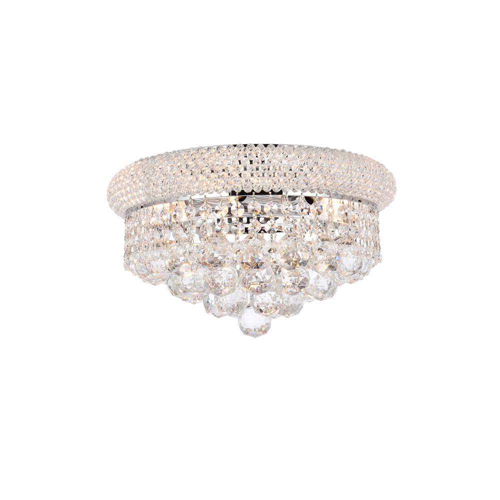 Alt View 6. Elegant Lighting - Primo 6 light Chrome Flush Mount Clear Royal Cut Crystal - Chrome.