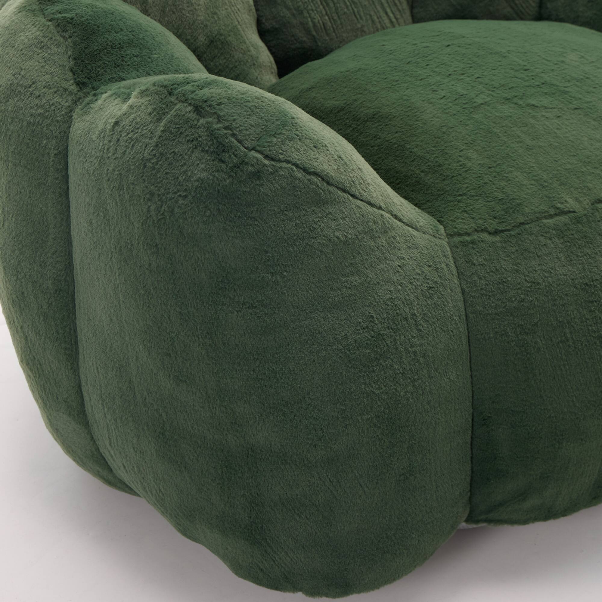 Alt View 5. GOODSILO - Lotus Style Compression Sofa Bean Bag Chair with Pull Ring for Easy Mobility and No Assembly Required - Green.
