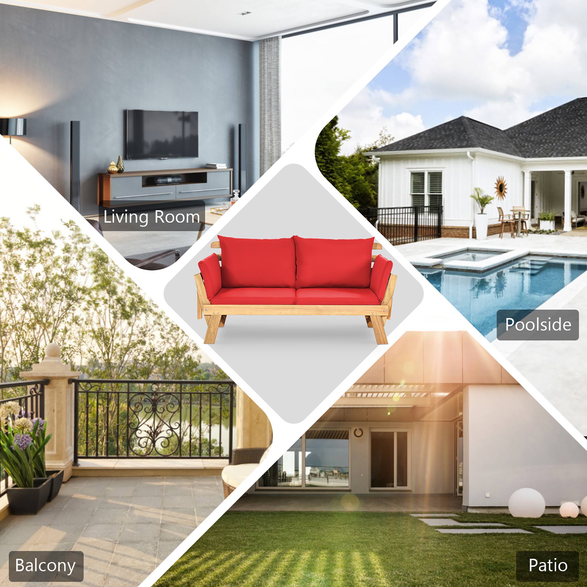 Living Room  
Poolside  
Balcony  
Patio