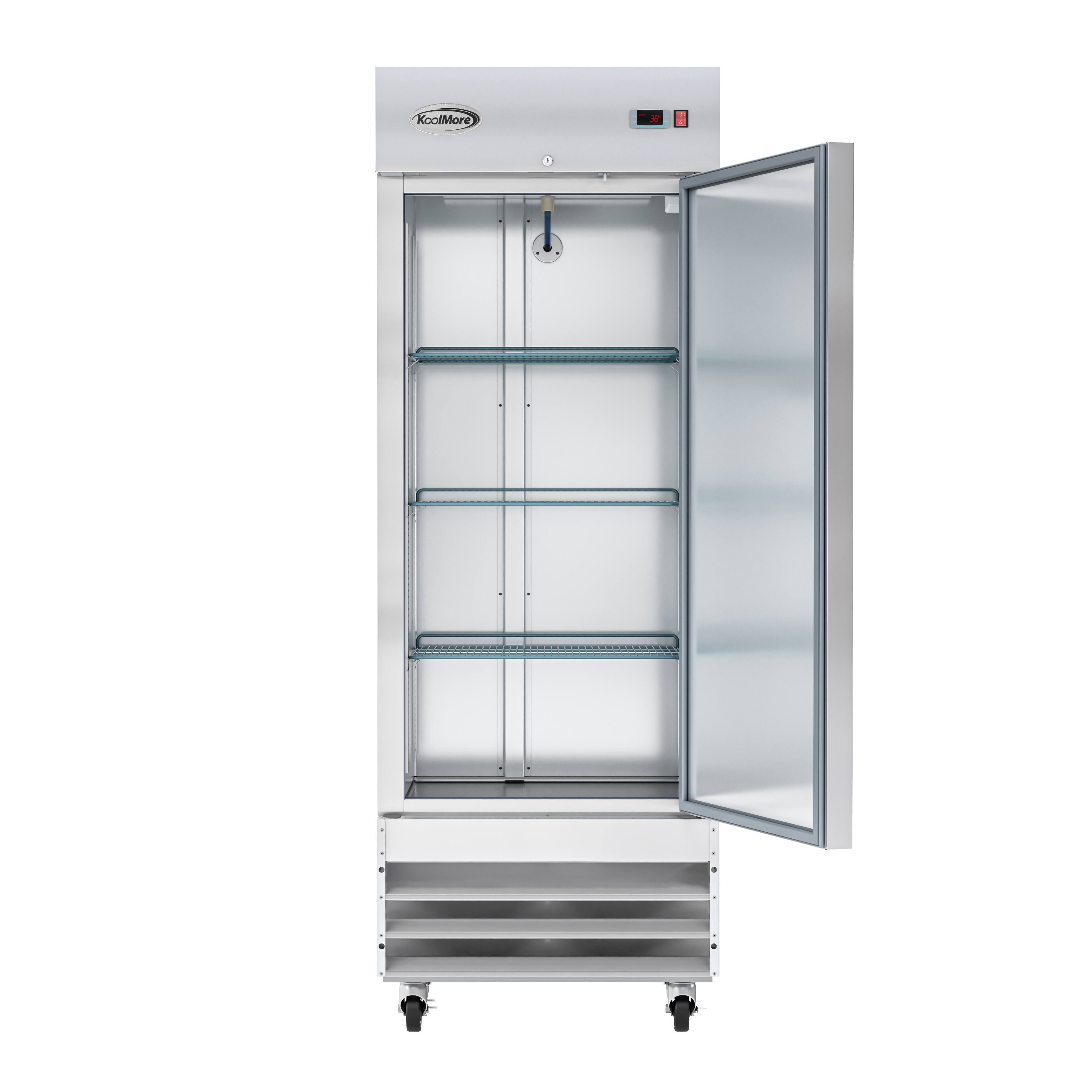 Alt View 3. Koolmore - 29 in. One-Door Reach-In Refrigerator - 15.5 Cu Ft. RIR-1D-SS-19C - Stainless-Steel.