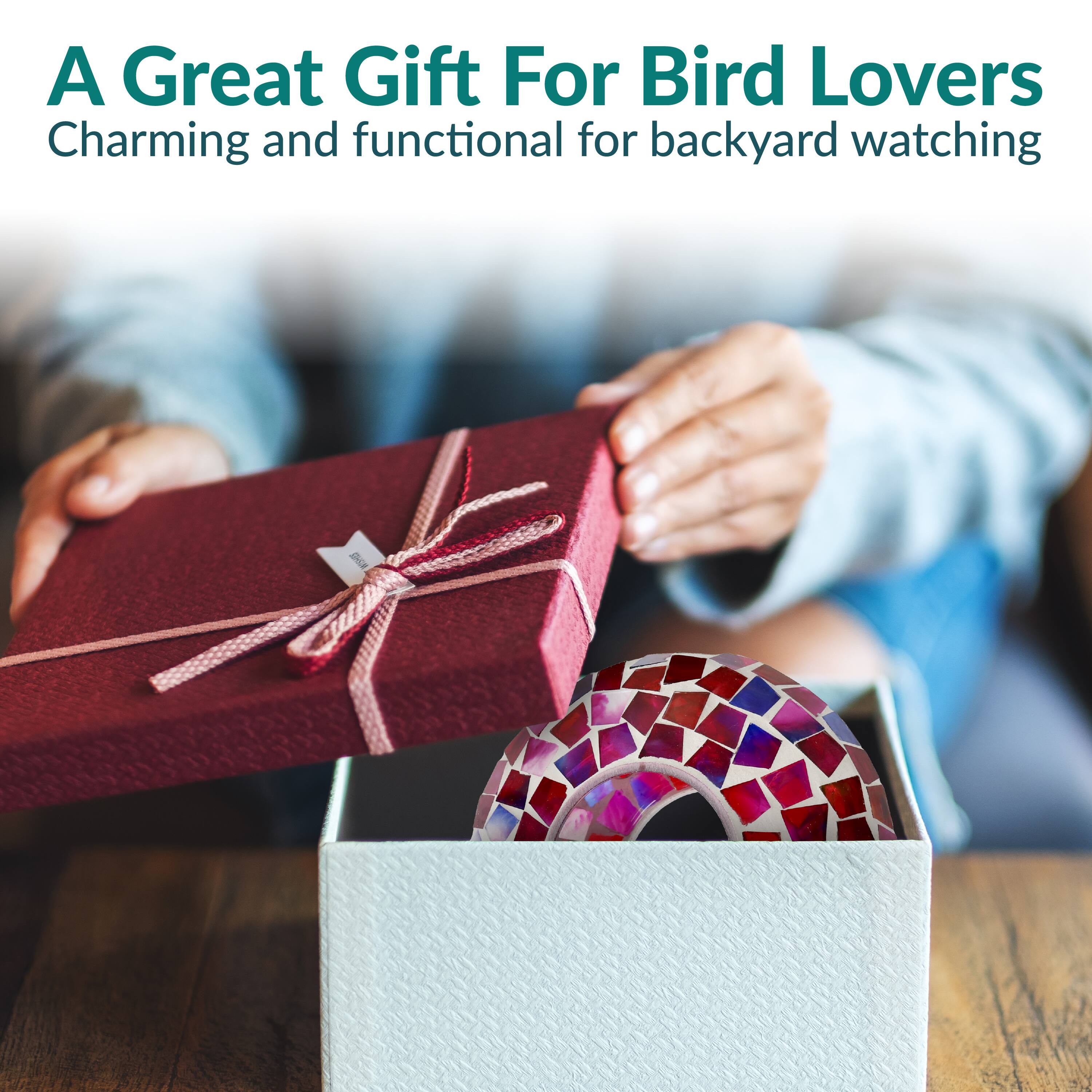 A Great Gift For Bird Lovers  
Charming and functional for backyard watching