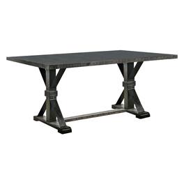 Manhattan Lane - 72 Inch Wood 6 Seater Dining Table, Trestle Base - Black