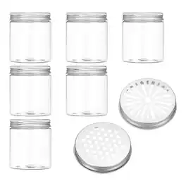 Unique Bargains - Premium Empty Scent Beads Container, Refillable Spice Tin Hollow Lid, 6pcs 8.5oz - For Aromatherapy, Scent, Storage - Clear