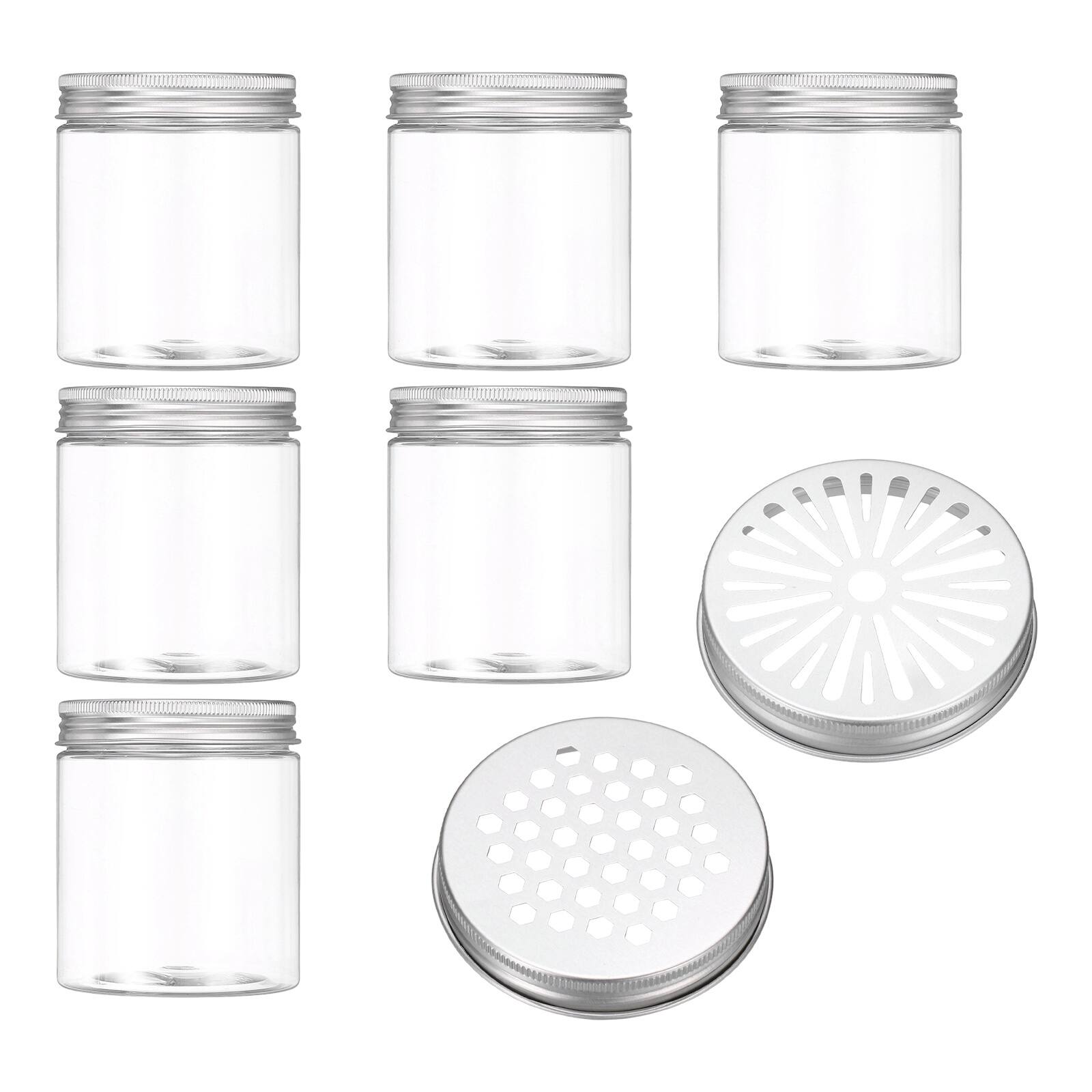 Front. Unique Bargains - Premium Empty Scent Beads Container, Refillable Spice Tin Hollow Lid, 6pcs 8.5oz - For Aromatherapy, Scent, Storage - Clear.