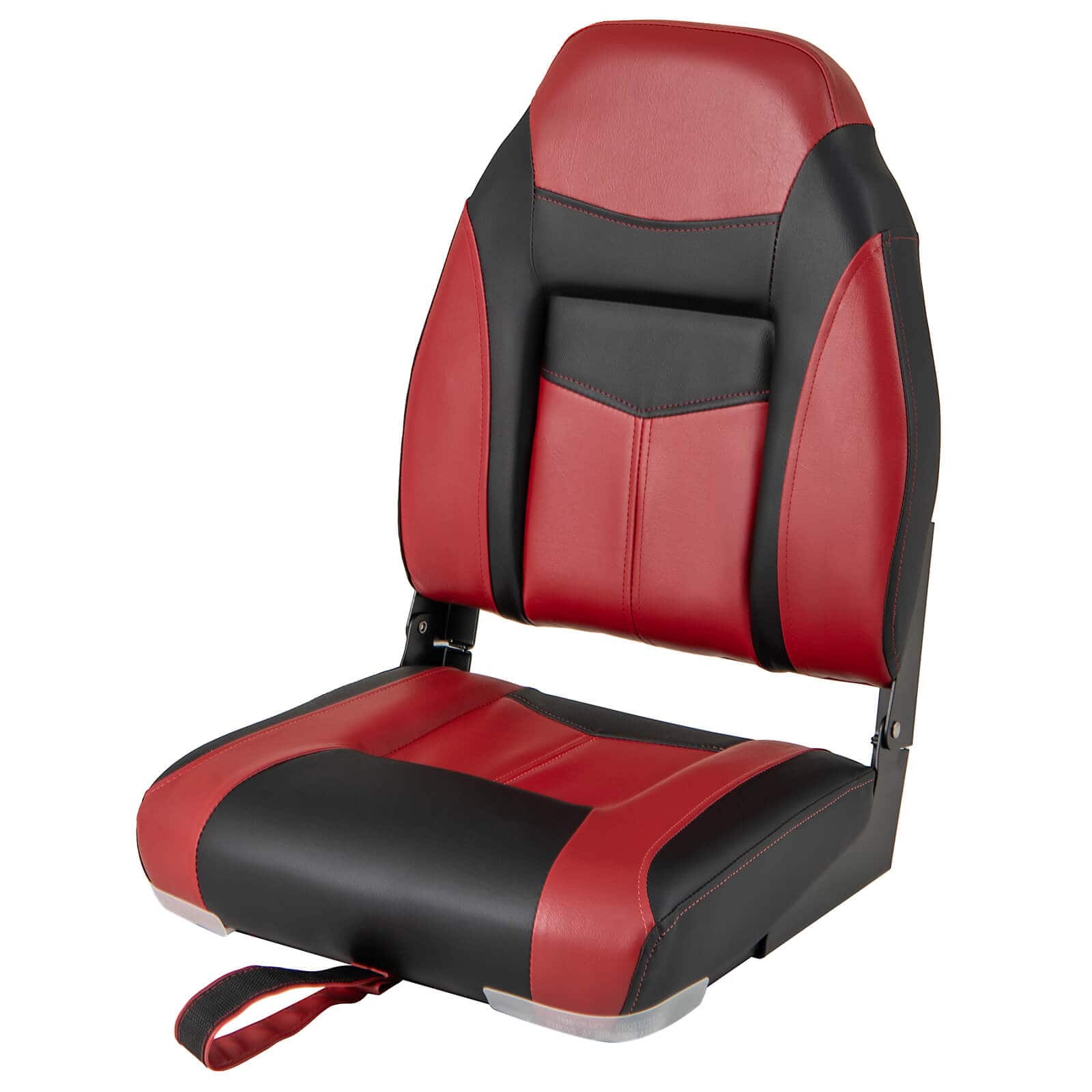 Costway - High Back Folding Boat Seats with Sponge Cushion & Flexible Hinges - Black,Red