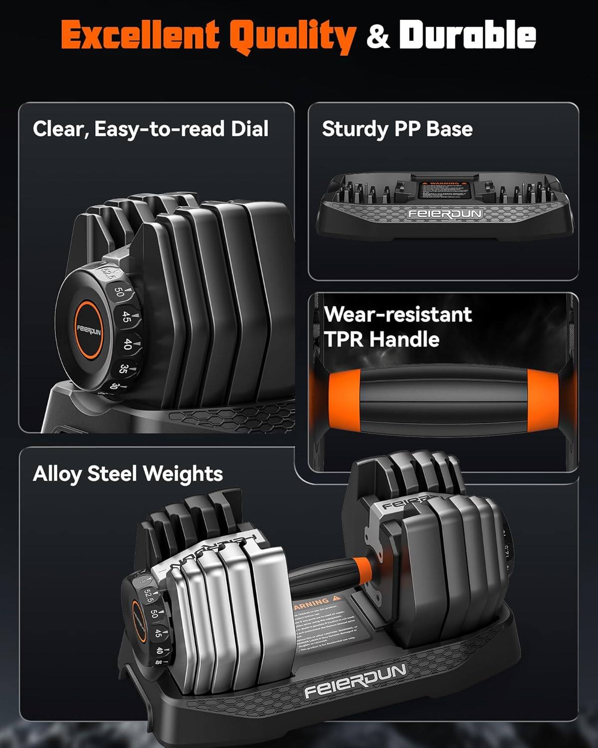 Excellent Quality & Durable

- Clear, Easy-to-read Dial
- Sturdy PP Base
- Wear-resistant TPR Handle
- Alloy Steel Weights