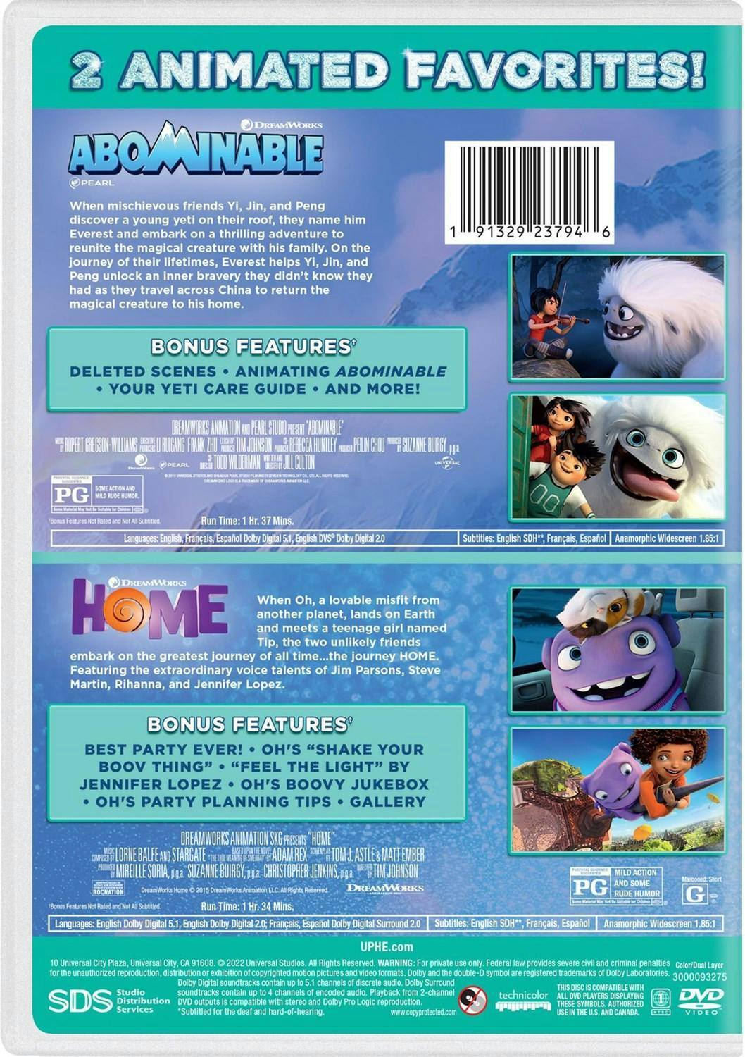 Back. Abominable/Home [DVD].