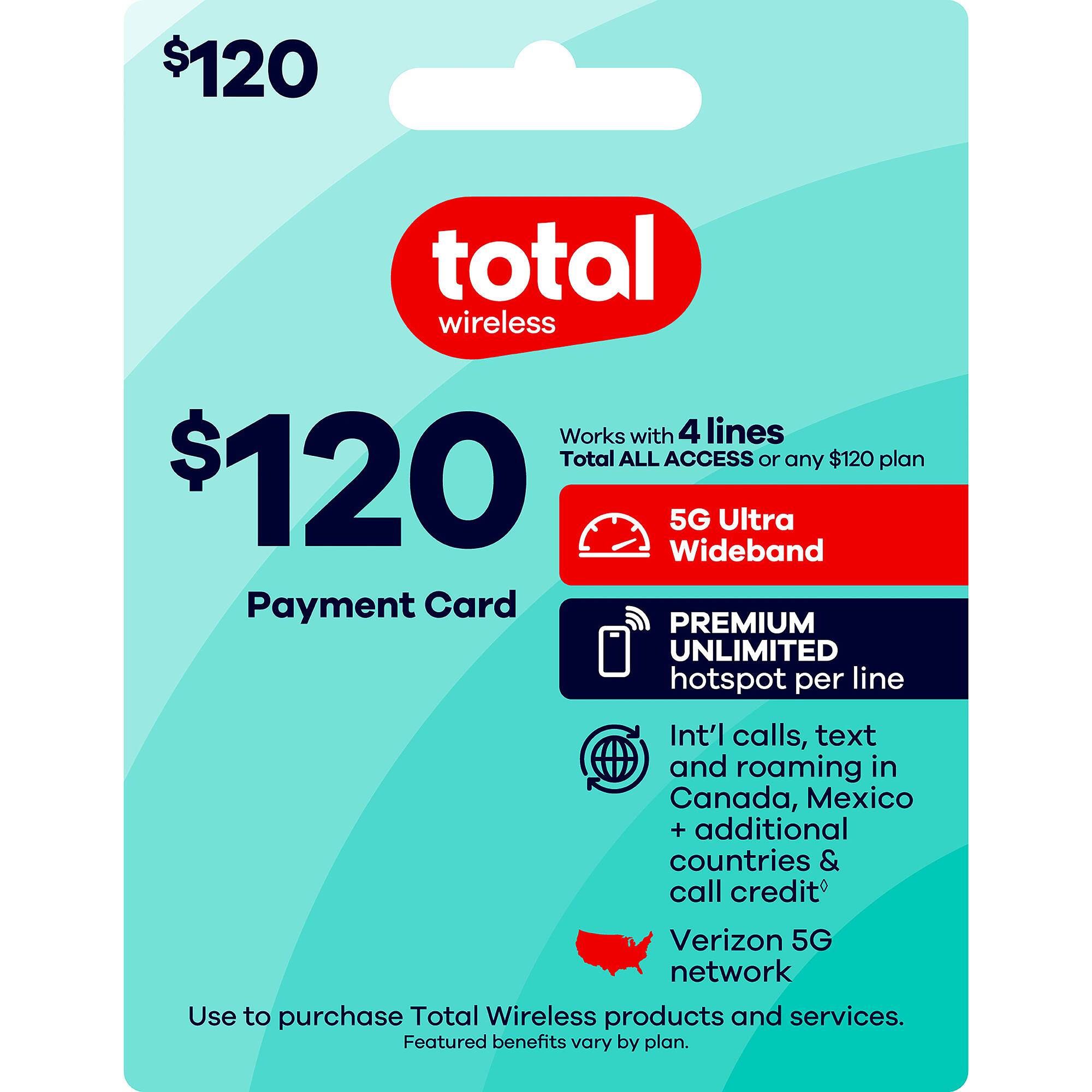 Total Wireless - $120 Prepaid Payment Card [Digital]