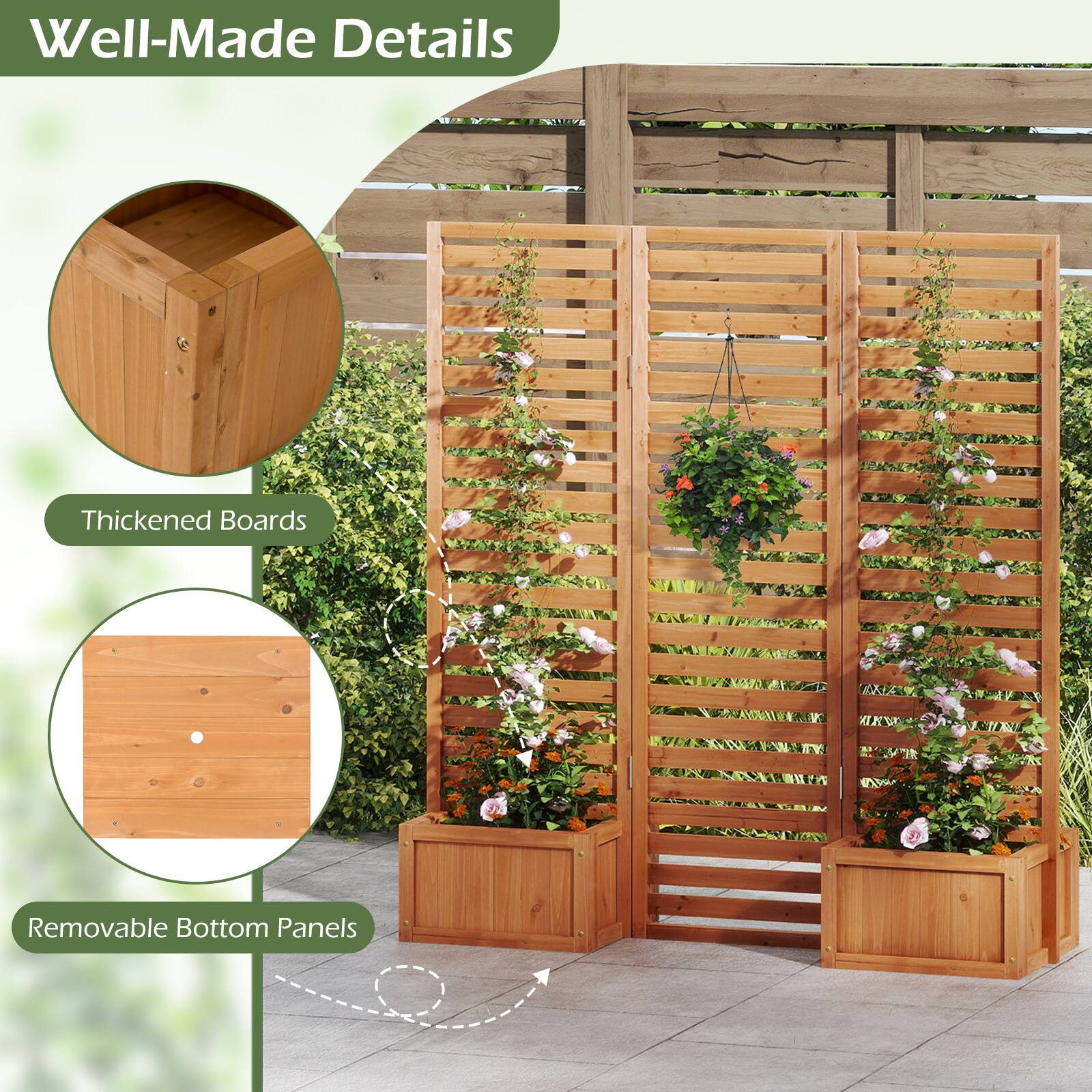 Well-Made Details  
Thickened Boards  
Removable Bottom Panels