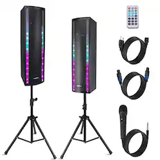 Front. Pyle - Pyle Portable Bluetooth PA Speaker System - 3-Way - None.