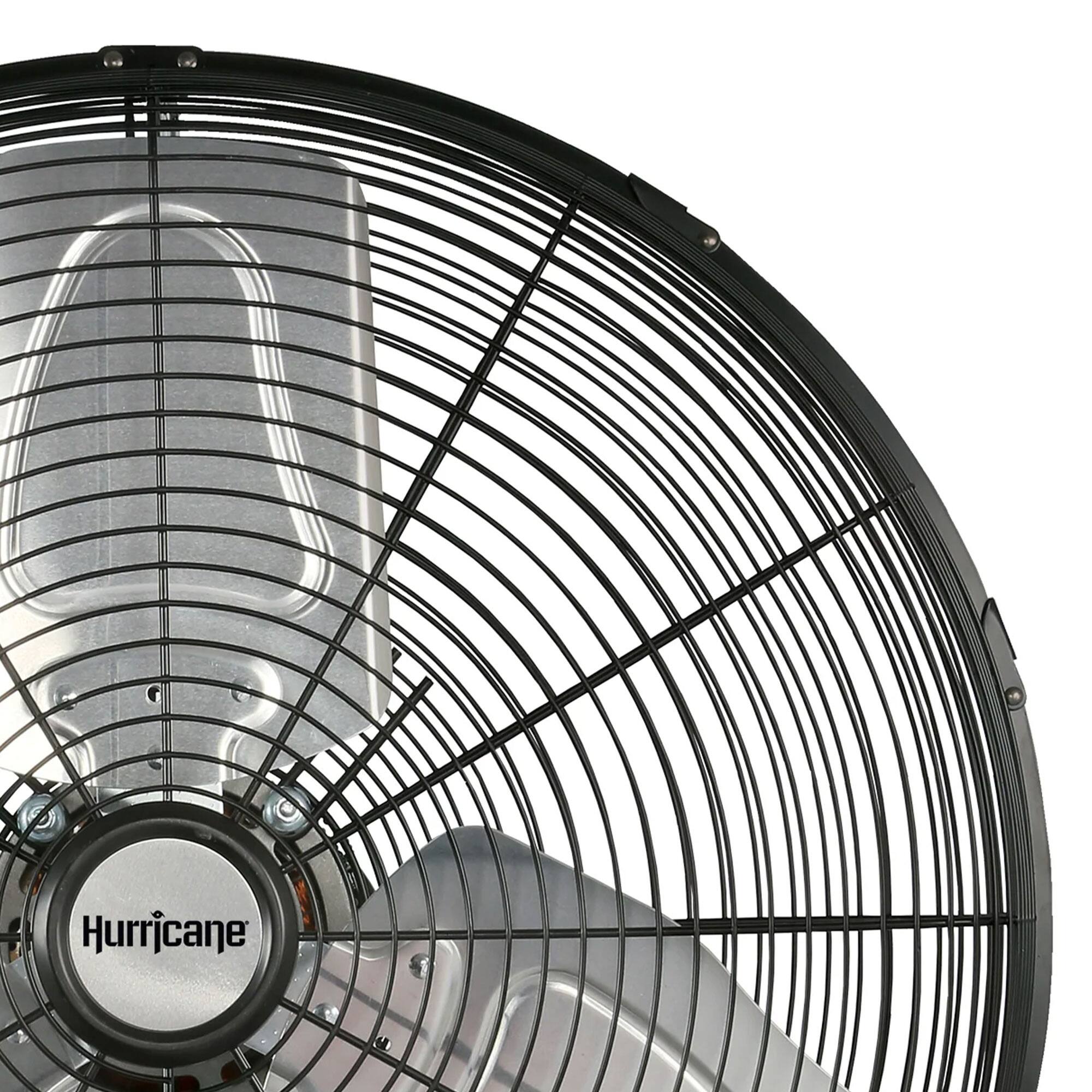Alt View 5. Hurricane - Hurricane 20 Inch Pro Commercial Grade Classic Oscillating Wall Mount Fan, Black - Pro Commercial Grade.