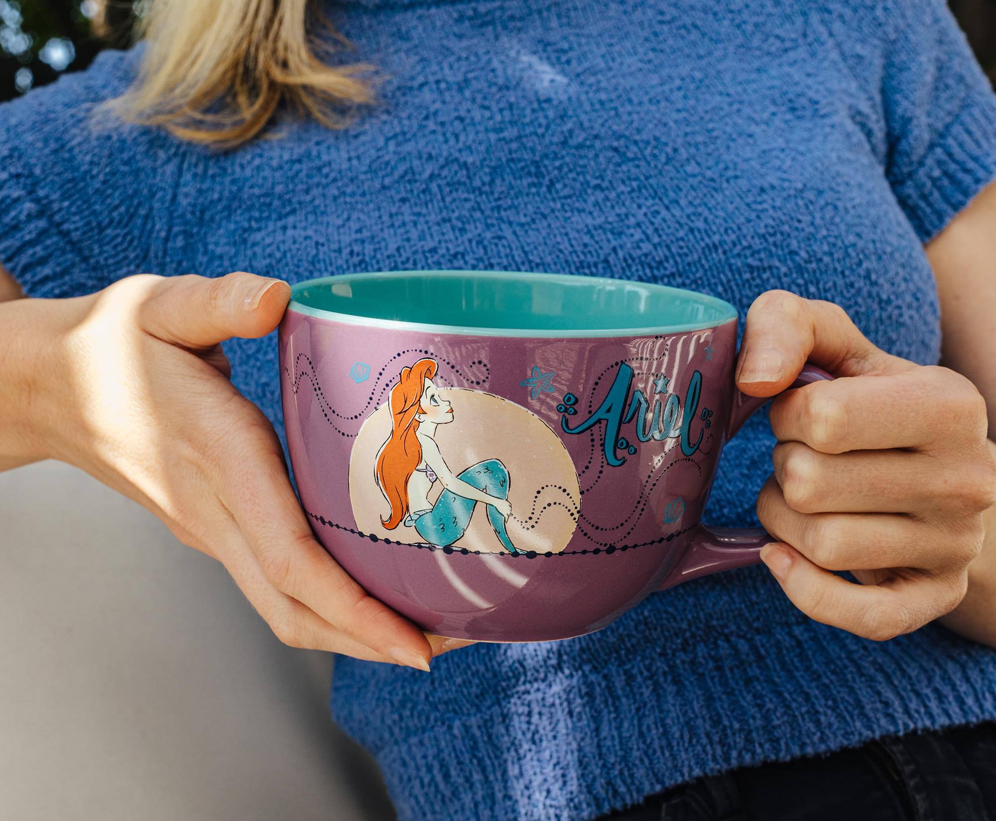Alt View 2. Disney - Disney The Little Mermaid Ariel Moonlight Ceramic Soup Mug | Holds 24 Ounces - Multi-Colored.