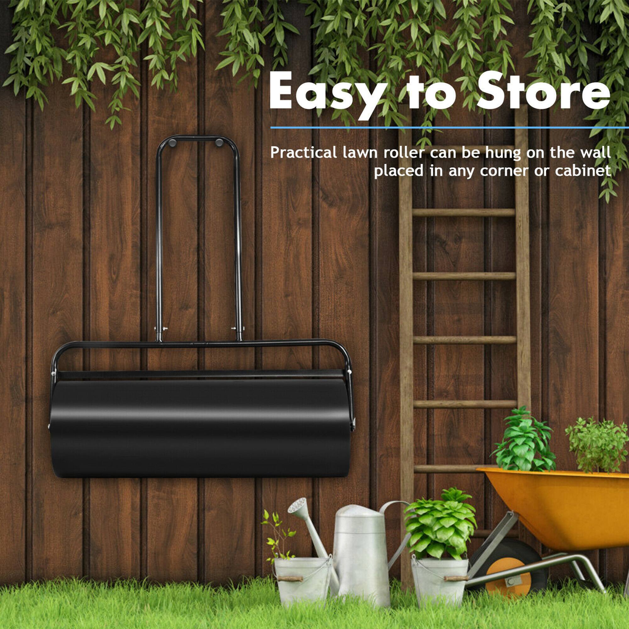 Easy to Store  
Practical lawn roller can be hung on the wall placed in any corner or cabinet