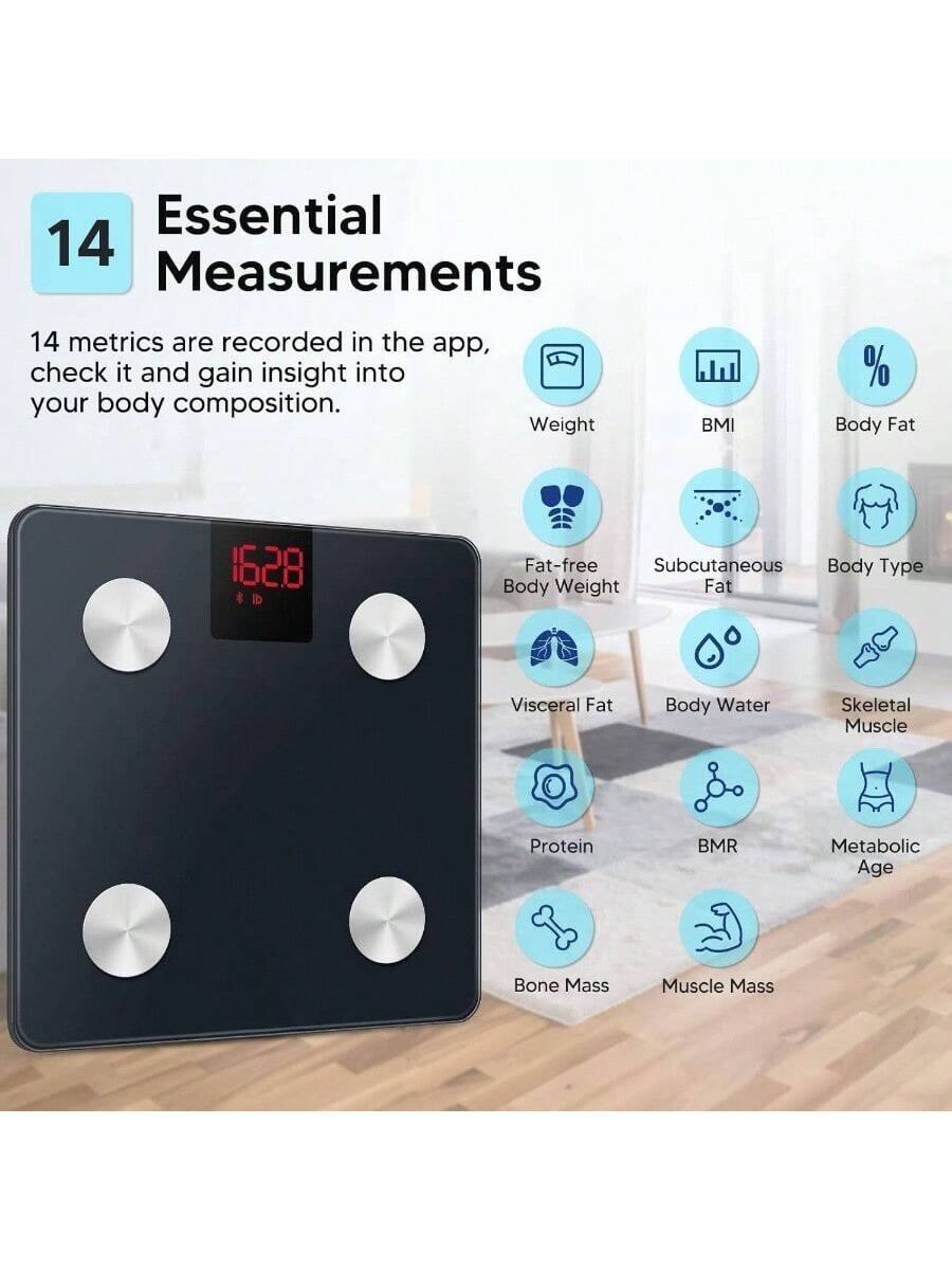 Essential Measurements

14 metrics are recorded in the app, check it and gain insight into your body composition.

- Weight
- BMI
- Body Fat
- Fat-free Body Weight
- Subcutaneous Fat
- Body Type
- Visceral Fat
- Body Water
- Skeletal Muscle
- Protein
- BMR
- Metabolic Age
- Bone Mass
- Muscle Mass