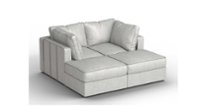 Lovesac - 4 Seats + 4 Sides Luxe Chenille & Lovesoft - Tonal Sterling - Front_Zoom