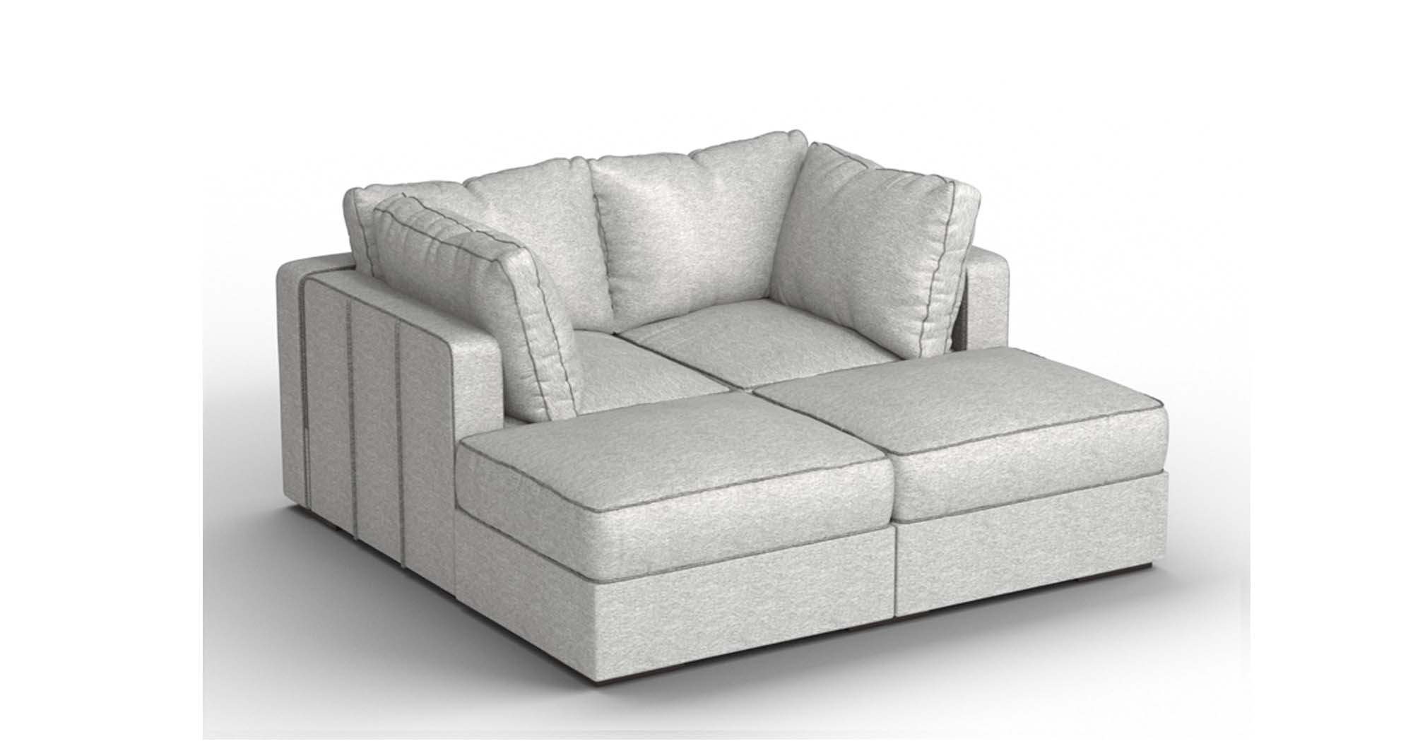 Lovesac Seats Sides Luxe Chenille Standard Foam Tonal