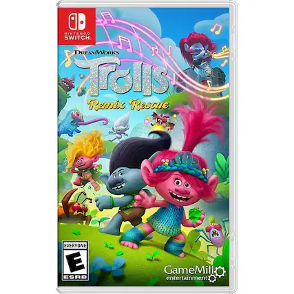 NINTENDO SWITCH
DREAMWORKS
Trolls
Remix Rescue
EVERYONE E ESRB
GameMill entertainment - E (Everyone)