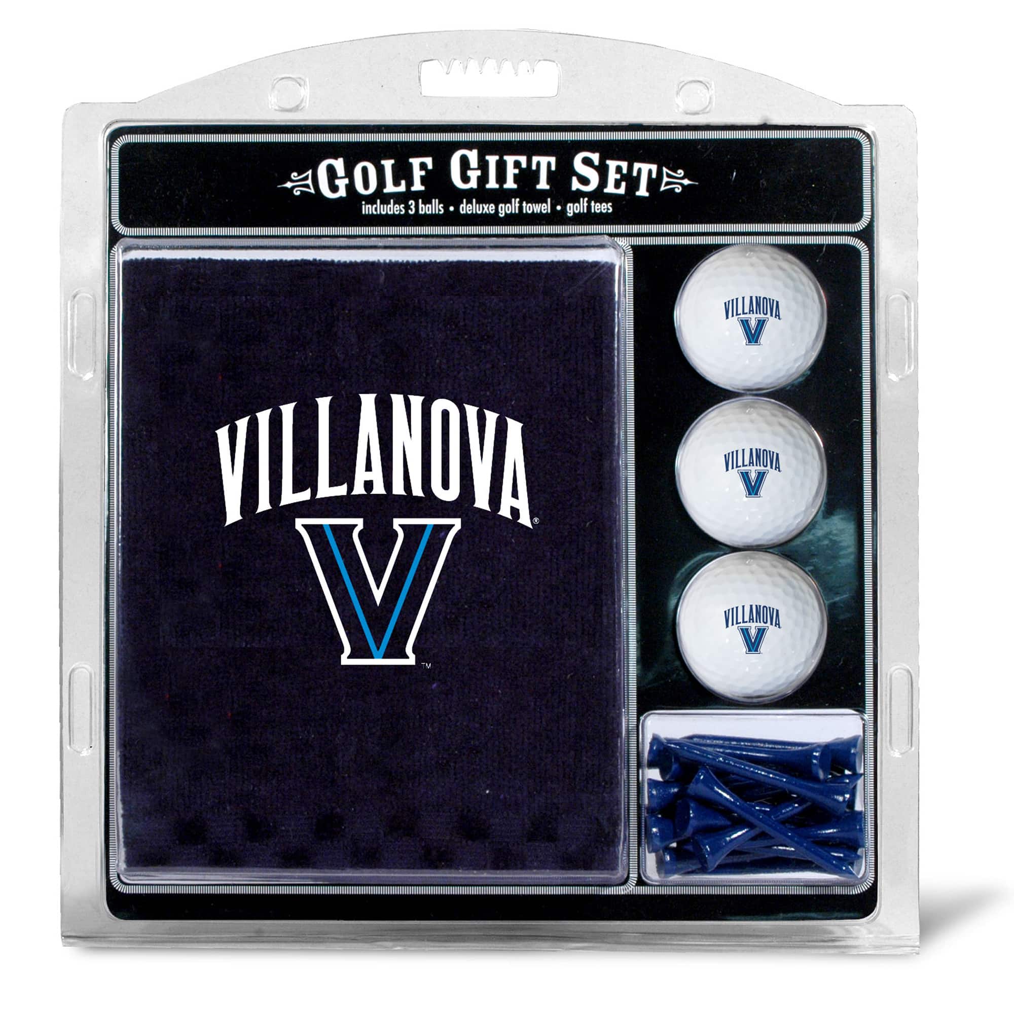 GOLF GIFT SET  
includes 3 balls • deluxe golf towel • golf tees  

VILLANOVA V