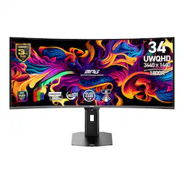 MSI - MPG341CQRQDOLEDX36 34" Curved QD-OLED UWQHD 360Hz 0.03ms Gaming Monitor with DisplayHDR 500 (DisplayPort, HDMI) - Black