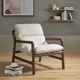 Paxton Wood Sling Chair by Modway - Dune Fabric Walnut