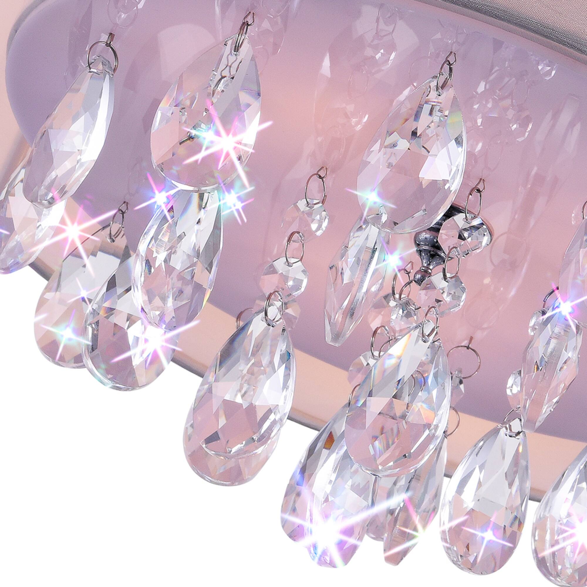 Angle. CWI Lighting - Dash 3 Light Drum Shade Flush Mount With Chrome Finish - Chrome.