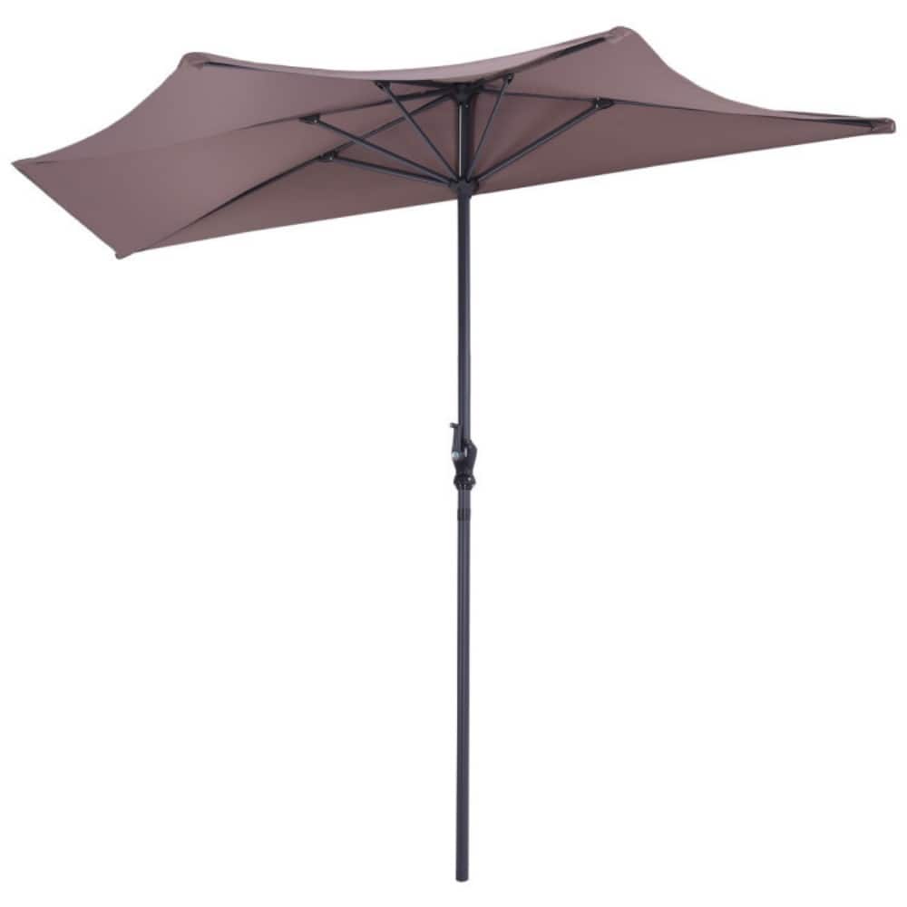 Mondawe - 9 Ft Patio Umbrella Bistro Half Round without Weight Base - Tan