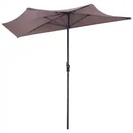 Mondawe - 9 Ft Patio Umbrella Bistro Half Round without Weight Base - Tan