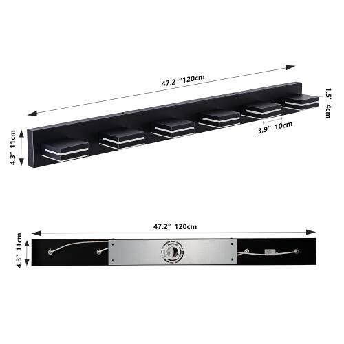 47.2" 120cm  
4.3" 11cm  
3.9" 10cm  
4cm