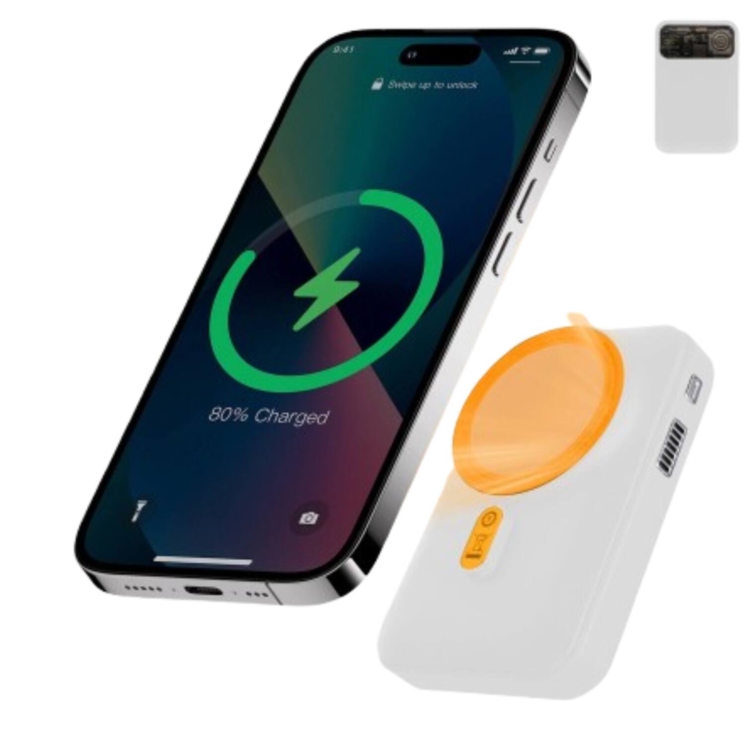 9:00  
Swipe up to unlock  
80% Charged