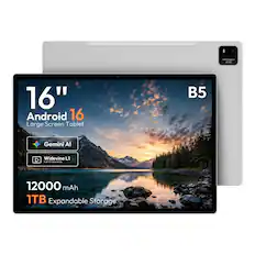 MESWAO 12 32MP
16" Android 16 Large Screen Tablet
B5
Gemini AI
Widevine L1 Full HD Streaming
12000 mAh 1TB Expandable Storage
