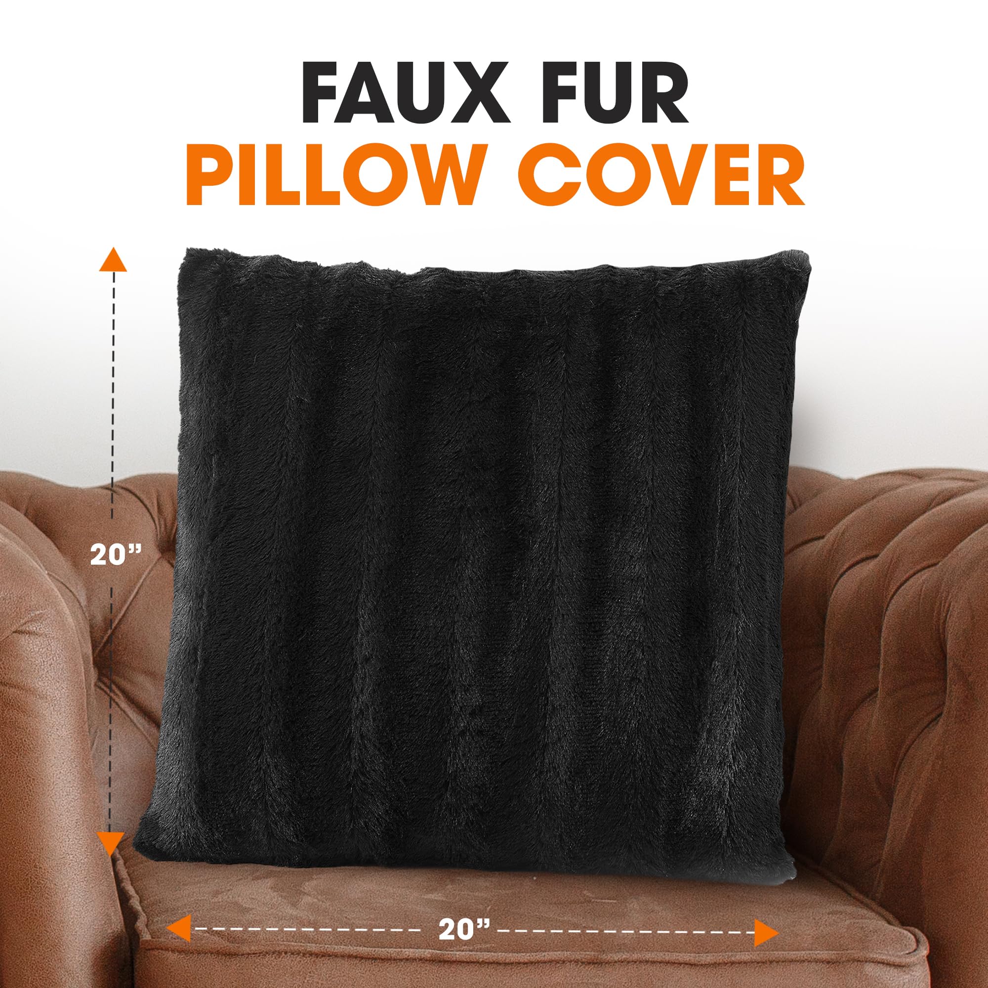 FAUX FUR PILLOW COVER  
20"  
20"