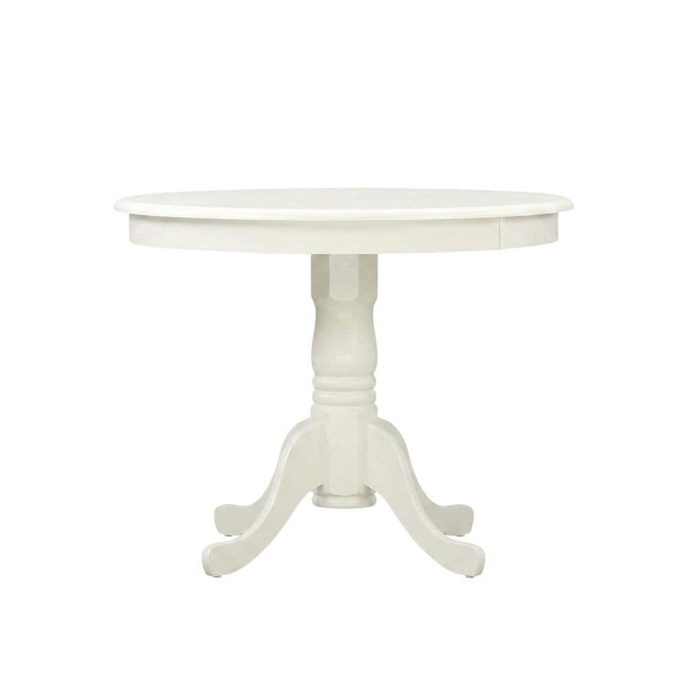 FurniFact - Round Kitchen Table & Chairs - Linen White
