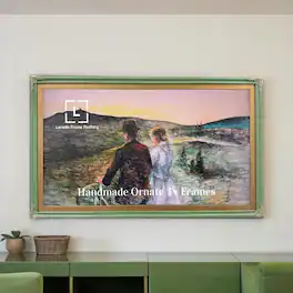 LAREDO FRAME FACTORY - 55 inch Handmade Ornate Tv Frame For TCL NXT Vision TVs - CACTUS VALLEY GREEN WITH GOLD ACCENTS