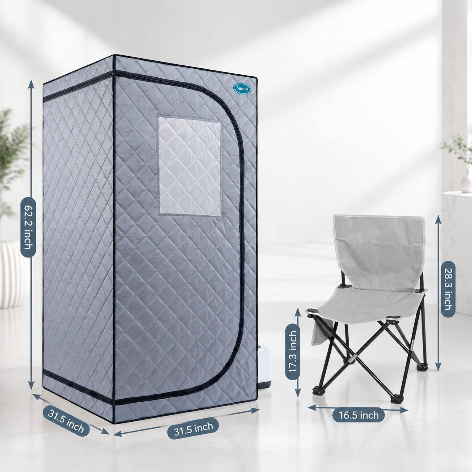Sauna  
62.2 inch  
17.3 inch  
28.3 inch  
31.5 inch  
31.5 inch  
16.5 inch