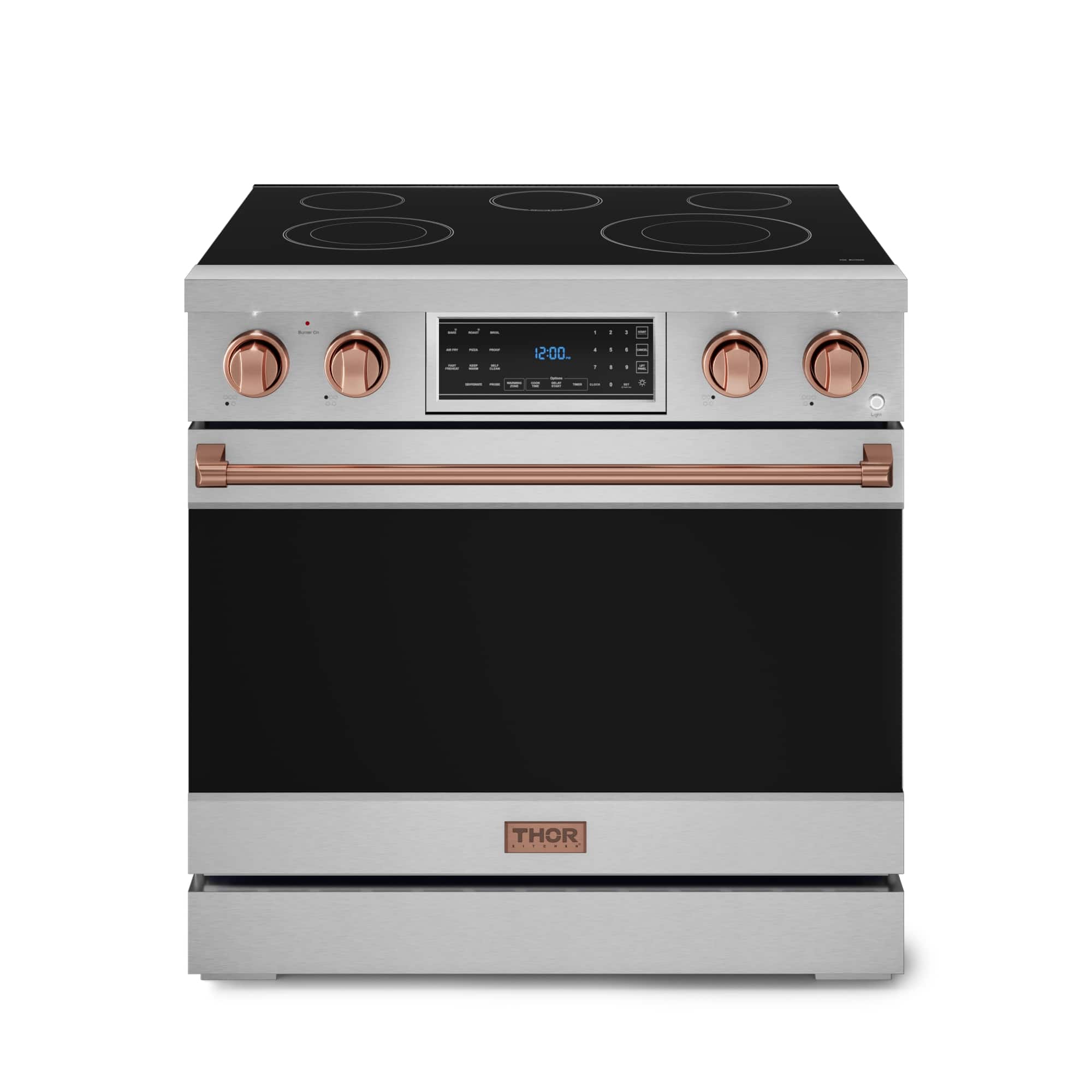 Gordon Ramsay Series by Thor Kitchen 6.0 Cu. Ft Freestanding Electric Range with Rose Gold Hardware - Stainless Steel - Front_Zoom