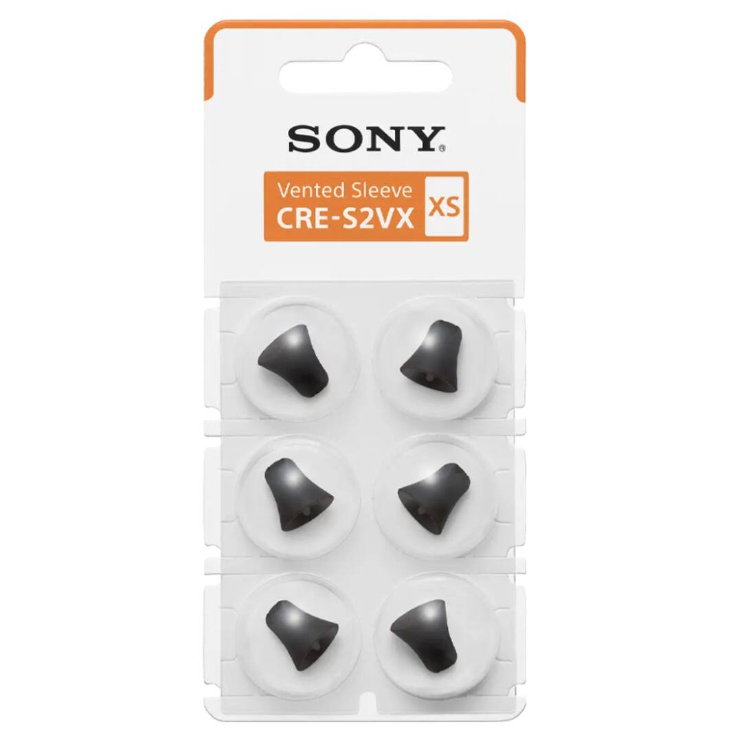 Sony - CRES2VX Vented Sleeve for C20 OTC Hearing Aid XSmall 3 Pair - Black