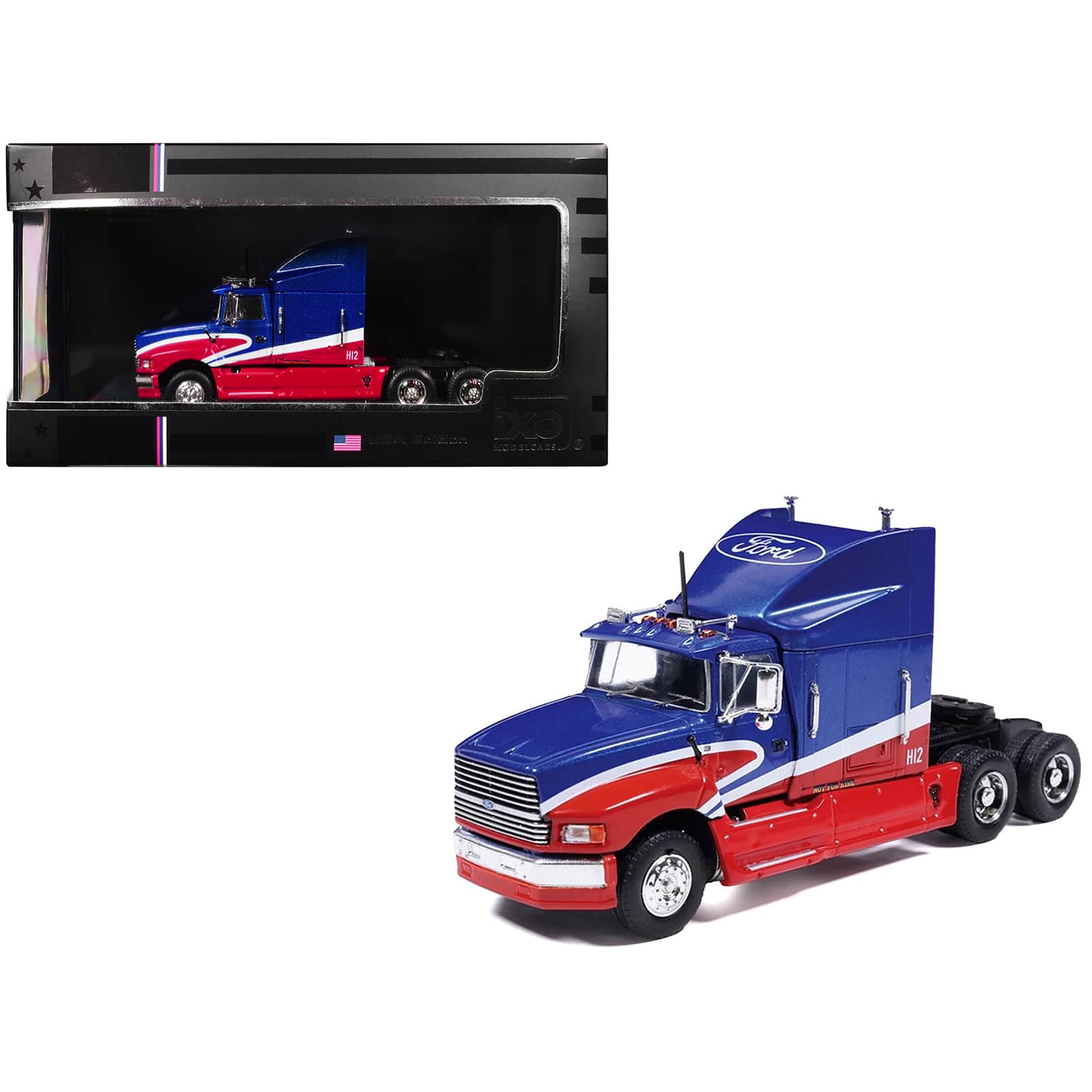 1990 Ford Aeromax Truck Tractor Blue Metallic and Red with White Stripes 1/64 Diecast Model Car by IXO Models price history on PriceWatchPro