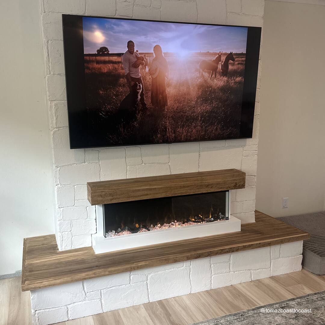 Alt View 4. Touchstone Home Products - 50 in. Wall Mounted Chesmont 3-Sided Smart Electric Fireplace 1500W - White.