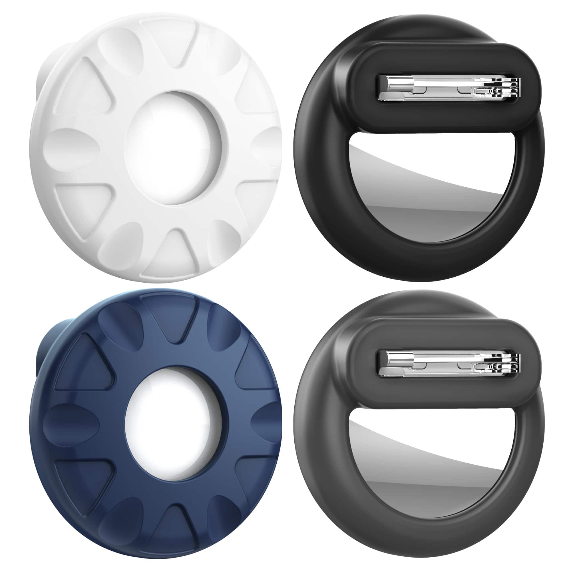 Vena - 4 Pack For Apple AirTag Holder For Kids, AirTag Kids Hidden Silicone Case Invisible Pin for Child Elderly Pet Collar - Black|Navy Blue|Dark Grey|White price history on PriceWatchPro