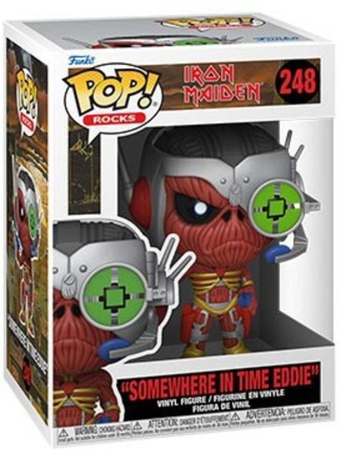 Farks POP! IRON MAIDEN ROCKS "SOMEWHERE IN TIME EDDIE" FIGURINE EN VINYLE FIGURE I VINYL DE VINIL FIGURA PELIGRO y ASFOA umer A ADVERIENCA A ATTENTOR VAN